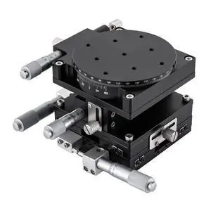 XYZR 4 Axis 90mmx90mm Manual Linear Positioning Stage Bearing Tuning Platform Sliding Table for Precision Inspection & Equipment Positioning XYZR 4 Axis 90mmx90mm Manual Linear Positioning Stage Bearing Tuning Platform Sliding Table for Precision Inspection & Equipment Positioning