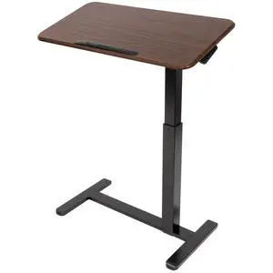 Rolling Bedside Table, Overbed Tray Table on Wheels for Hospital or Home Meals in Bed, Adjustable Height Tilting Swivel Standing Laptop Desk 31"x15" with Wheels, Walnut Color 27" to 41" High Rolling Bedside Table, Overbed Tray Table on Wheels for Hospital or Home Meals in Bed, Adjustable Height Tilting Swivel Standing Laptop Desk 31"x15" with Wheels, Walnut Color 27" to 41" High