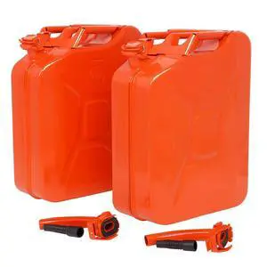 5.3 Gallon Metal Container with Spout and Handle, Red,2 Pack 5.3 Gallon Metal Container with Spout and Handle, Red,2 Pack