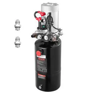 8 Quart Hydraulic Power Unit, Double Acting Dump Trailer Pump, 3200 PSI Max Relief Pressure & 0.91 GPM Flow Rate, DC 12V Hydraulic Pump with Metal Reservoir for Dump Trailer Car Lifting 8 Quart Hydraulic Power Unit, Double Acting Dump Trailer Pump, 3200 PSI Max Relief Pressure & 0.91 GPM Flow Rate, DC 12V Hydraulic Pump with Metal Reservoir for Dump Trailer Car Lifting