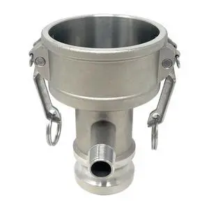 Camlock Fitting, Type DA with 1/2" Pipe Tap, Stainless Steel, 3" Female Camlock Coupler x 2" Male Camlock Adapter, (CAM-3020-DAPT05-SS) Camlock Fitting, Type DA with 1/2" Pipe Tap, Stainless Steel, 3" Female Camlock Coupler x 2" Male Camlock Adapter, (CAM-3020-DAPT05-SS)