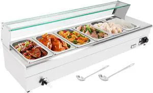 Bain Marie Food Warmer 6 Pan x 1/3 GN,Food Grade Stainelss Steel Commercial Food Steam Table, 1200W Electric Warming Tray for Parties Hotels Restaurants Bain Marie Food Warmer 6 Pan x 1/3 GN,Food Grade Stainelss Steel Commercial Food Steam Table, 1200W Electric Warming Tray for Parties Hotels Restaurants