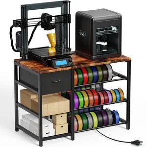 Frebomboo 3D Printer Filament Storage Rack, Versatile 3D Printer Stand Shelf with Drawer, Mobile 3-Tier Metal Filament Spool Holder, Perfect 3D Printer Cart Desk for Office Workshop Studio Frebomboo 3D Printer Filament Storage Rack, Versatile 3D Printer Stand Shelf with Drawer, Mobile 3-Tier Metal Filament Spool Holder, Perfect 3D Printer Cart Desk for Office Workshop Studio