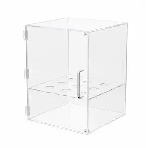 Enclosed Ice Cream Cone Cabinet Clear Acrylic for Sugar or Waffle Cones with 9 Holes Door Closure and Silver Handle by Enclosed Ice Cream Cone Cabinet Clear Acrylic for Sugar or Waffle Cones with 9 Holes Door Closure and Silver Handle by