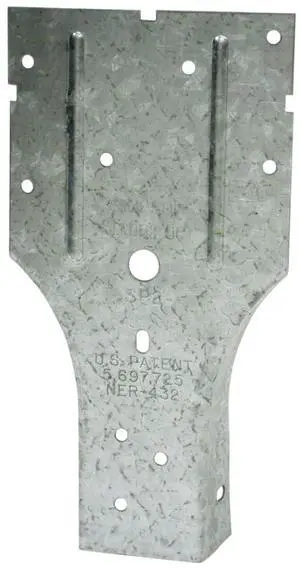 SP2 Stud-Plate Tie - 3-1/2-in. x 6-5/8-in., Zinc Galvanized 20-Gauge Steel Construction, Stud-to-Plate Connections to Resist Uplift, Wind, and Seismic Forces SP2 Stud-Plate Tie - 3-1/2-in. x 6-5/8-in., Zinc Galvanized 20-Gauge Steel Construction, Stud-to-Plate Connections to Resist Uplift, Wind, and Seismic Forces