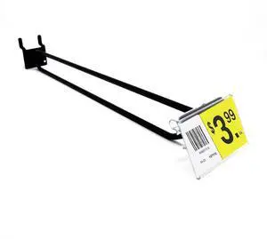 Pegboard Scanner Hooks with 2" L X 1.25" H Flip Up Scan Plates, 10" D, Black, 50 Pack Pegboard Scanner Hooks with 2" L X 1.25" H Flip Up Scan Plates, 10" D, Black, 50 Pack