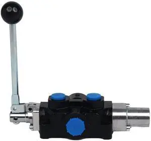 Compact Hydraulic Log Splitter Control Valve Auto Return Detent, 18 GPM, 3/4 NPT Inlet/Outlet, 1/2" NPT Work Ports, 3625 PSI, Tandem Center, Lightweight 5lb Design Part Number 220997 Compact Hydraulic Log Splitter Control Valve Auto Return Detent, 18 GPM, 3/4 NPT Inlet/Outlet, 1/2" NPT Work Ports, 3625 PSI, Tandem Center, Lightweight 5lb Design Part Number 220997