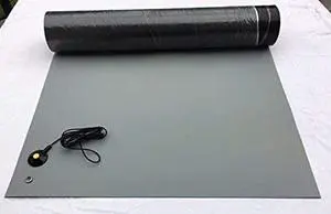 ESD Soldering Mat - Heat Resistant Anti-Static Table Mat - with Grounding Cord (36" x 120" (3' x 10'), Gray) ESD Soldering Mat - Heat Resistant Anti-Static Table Mat - with Grounding Cord (36" x 120" (3' x 10'), Gray)