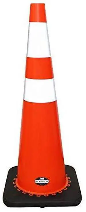 36" RK Orange Safety PVC Traffic Cone, Black Base with Two Reflective Collars (4 Cones) 36" RK Orange Safety PVC Traffic Cone, Black Base with Two Reflective Collars (4 Cones)