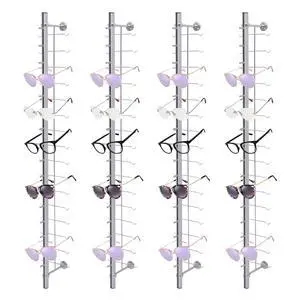 10Pcs Eyeglass Display Racks Frame Aluminium Wall-Mounted Sunglasses Storage Organizer Display Stand Holder (Hold 16 Frames) 10Pcs Eyeglass Display Racks Frame Aluminium Wall-Mounted Sunglasses Storage Organizer Display Stand Holder (Hold 16 Frames)