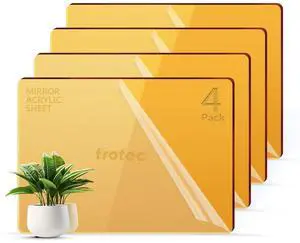 4-Pack Gold Mirror Acrylic Sheets 23.75" x 11.75", Perfect Alternative to Real Glass, Ideal for Laser Engraving, Interior Displays, Wall Decorations - Gold Color, Compatible with Glowforge & Rotary 4-Pack Gold Mirror Acrylic Sheets 23.75" x 11.75", Perfect Alternative to Real Glass, Ideal for Laser Engraving, Interior Displays, Wall Decorations - Gold Color, Compatible with Glowforge & Rotary