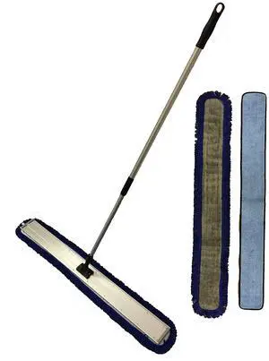 48 inch professional floor mop with microfiber head, 2 pads, silver and black 48 inch professional floor mop with microfiber head, 2 pads, silver and black