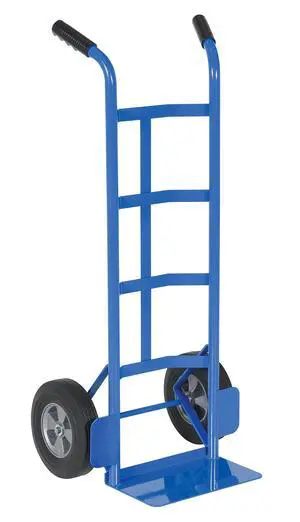 DHHT-500S-HR Steel Dual Handle Hand Truck with Hard Rubber Wheels 17-1/2 In. x 21 In. x 44-1/2 In. 500 Lb. Capacity Silver DHHT-500S-HR Steel Dual Handle Hand Truck with Hard Rubber Wheels 17-1/2 In. x 21 In. x 44-1/2 In. 500 Lb. Capacity Silver