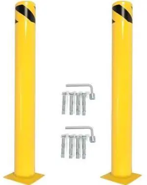 (2Pcs) 42 inch Steel Safety Bollard Parking Barrier Post Safety Bollard Universal for Outdoor Sidewalks Entrances Parking Lots Powder Coat Pipe Steel Bolts Yellow 42" x 5" (2Pcs) 42 inch Steel Safety Bollard Parking Barrier Post Safety Bollard Universal for Outdoor Sidewalks Entrances Parking Lots Powder Coat Pipe Steel Bolts Yellow 42" x 5"
