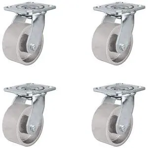 4" Heavy Duty Semi Steel Cast Iron Swivel Casters - 4,000 lb Capacity Set of 4 - Brand - 4x2 Steel Swivel Caster Heavy Duty 4 Pack - Quality Casters 4" Heavy Duty Semi Steel Cast Iron Swivel Casters - 4,000 lb Capacity Set of 4 - Brand - 4x2 Steel Swivel Caster Heavy Duty 4 Pack - Quality Casters