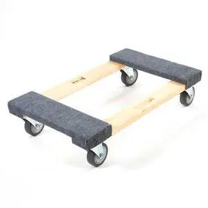 Carpeted Moving Dolly 18 Inch x 30 Inch - Heavy Duty Furniture Dolly with Four Rubber Swivel Casters - Carpeted Edges for Safe Cargo Hauling Carpeted Moving Dolly 18 Inch x 30 Inch - Heavy Duty Furniture Dolly with Four Rubber Swivel Casters - Carpeted Edges for Safe Cargo Hauling