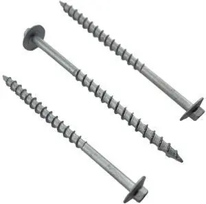BRAUNY BOY - #12 x 6- Structural Lag Heavy Duty Construction Wood Screw Galvanized Corrosion Resistant Coating Exterior Timber, Landscape - Easy HEX Head Drive Flange Head 6 in - Qty (400) BRAUNY BOY - #12 x 6- Structural Lag Heavy Duty Construction Wood Screw Galvanized Corrosion Resistant Coating Exterior Timber, Landscape - Easy HEX Head Drive Flange Head 6 in - Qty (400)