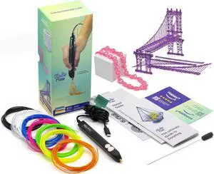 Flow 3D Printing Pen for Teens, Adults & Creators! - Black - with Free Refill Filaments + Stencil Book + Getting Started Guide Flow 3D Printing Pen for Teens, Adults & Creators! - Black - with Free Refill Filaments + Stencil Book + Getting Started Guide