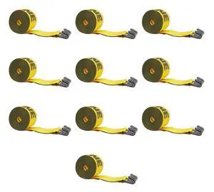 (10 Pack) 4" X40' Winch Straps Kinedyne w/Flat Hook, WLL 5400 Flatbed Tie Down Strap (10 Pack) 4" X40' Winch Straps Kinedyne w/Flat Hook, WLL 5400 Flatbed Tie Down Strap