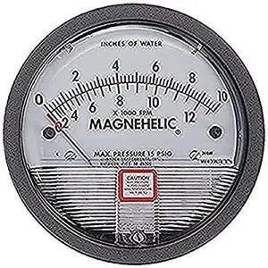® Magnehelic® Differential Pressure Gage, 2010AV, Dual Scale 0 to 10" w.c. & 2000 to 12500 FPM ® Magnehelic® Differential Pressure Gage, 2010AV, Dual Scale 0 to 10" w.c. & 2000 to 12500 FPM