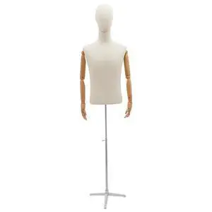 Male Dress Form Display, Male Mannequin Torso with Head & Arms 53-76 in Height Adjustable Mens Mannequin Body with Tripod Metal Stand for Store Display Male Dress Form Display, Male Mannequin Torso with Head & Arms 53-76 in Height Adjustable Mens Mannequin Body with Tripod Metal Stand for Store Display