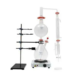 2000ml Essential Oil Distillation Apparatus with Graham Condenser + Hot Stove + Essential Oil Separator Lab Glass Distillation Kit, Steam Water Distiller Purifier for Lab Use, 110V 1000W 2000ml Essential Oil Distillation Apparatus with Graham Condenser + Hot Stove + Essential Oil Separator Lab Glass Distillation Kit, Steam Water Distiller Purifier for Lab Use, 110V 1000W