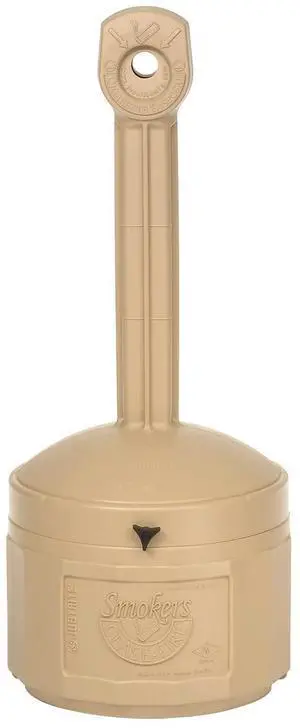 Cease-Fire Cigarette Butt Receptacle - 16-1/2" Dia.X38-1/2"H - 4-Gallon Capacity - Beige Cease-Fire Cigarette Butt Receptacle - 16-1/2" Dia.X38-1/2"H - 4-Gallon Capacity - Beige