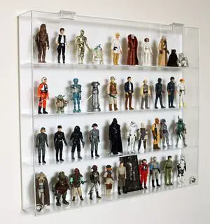 Collectors Showcase - Premium Display Case for 3-3/4" Star Wars Action Figures - 4 Shelf Collectors Showcase - Premium Display Case for 3-3/4" Star Wars Action Figures - 4 Shelf
