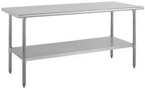 Commercial Worktable, Stainless Steel Kitchen Prep Table 30" Dx72 W with Undershelf, NSF, 18ga/304SS (28W-006) Commercial Worktable, Stainless Steel Kitchen Prep Table 30" Dx72 W with Undershelf, NSF, 18ga/304SS (28W-006)
