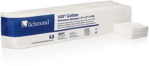 Dental & Medical 300631 2" x 2" 100% Cotton Nonwoven Sponge, 4-Ply, (Case Pack of 5000) Dental & Medical 300631 2" x 2" 100% Cotton Nonwoven Sponge, 4-Ply, (Case Pack of 5000)