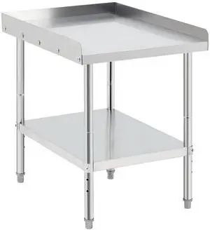 Stainless Steel Grill Stand Table - 24x30x30 Inches, 660 LBS Heavy-Duty Capacity, NSF Certified, with 2" Edge Baffle for Home, Commercial Restaurant Kitchen, Hotel Stainless Steel Grill Stand Table - 24x30x30 Inches, 660 LBS Heavy-Duty Capacity, NSF Certified, with 2" Edge Baffle for Home, Commercial Restaurant Kitchen, Hotel