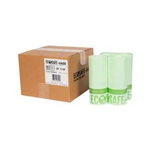 6400 HB2844-8 Certified Compostable Bag - 28x44" Green Bags for 23 Gallon Bin - Extra Strong Leak, Puncture and Tear Resistant Food Scraps Bin Liners, Pack of 135 6400 HB2844-8 Certified Compostable Bag - 28x44" Green Bags for 23 Gallon Bin - Extra Strong Leak, Puncture and Tear Resistant Food Scraps Bin Liners, Pack of 135