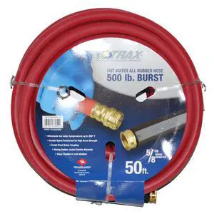 50' x 5/8" dia. Red Rubber Hot Water Hose 50' x 5/8" dia. Red Rubber Hot Water Hose