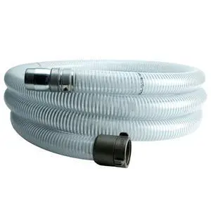 Suction Pump Hose - 1.5" x 20' - Made in USA - White/Clear PVC & Aluminum Suction Pump Hose - 1.5" x 20' - Made in USA - White/Clear PVC & Aluminum
