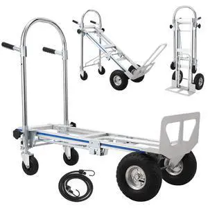 3-in-1 Aluminum Folding Hand Truck Dolly, Foldable Dolly Cart with 4 Wheels & Elastic Rope, 770lbs Load Convertible Hand Truck Cart Heavy Duty for Groceries, Furniture & Appliances 3-in-1 Aluminum Folding Hand Truck Dolly, Foldable Dolly Cart with 4 Wheels & Elastic Rope, 770lbs Load Convertible Hand Truck Cart Heavy Duty for Groceries, Furniture & Appliances