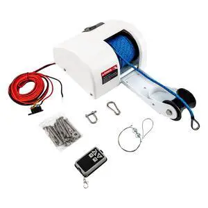 Boat Anchor 12V Marine Boat Electric Anchor Winch Electric Boat Anchor Winch with Remote Control, Anchors Up to 25lbs/35lbs/45lb,White/Black Boat Anchor 12V Marine Boat Electric Anchor Winch Electric Boat Anchor Winch with Remote Control, Anchors Up to 25lbs/35lbs/45lb,White/Black