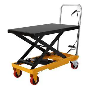 Hydraulic Cart Lift Table, 500Lbs Manual Double Scissor Lifts Table with 4 Wheels 28" Lifting Height Hydraulic Lift Tables for Material Handling and Transportation 30.5" H Black Hydraulic Cart Lift Table, 500Lbs Manual Double Scissor Lifts Table with 4 Wheels 28" Lifting Height Hydraulic Lift Tables for Material Handling and Transportation 30.5" H Black