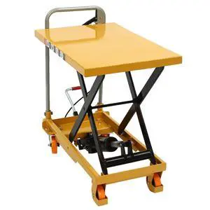 500LBS Hydraulic Lift Table, Single Scissor Hydraulic Lifting Trolley Scissor Lift Table Cart Hydraulic Material Lift Pallet Truck with 4 Locking Wheels for Factories, Warehouses, Supermarkets 500LBS Hydraulic Lift Table, Single Scissor Hydraulic Lifting Trolley Scissor Lift Table Cart Hydraulic Material Lift Pallet Truck with 4 Locking Wheels for Factories, Warehouses, Supermarkets