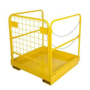 36x36 Forklift Cage 1200 LBS Capacity Work Platform Safety Cage Collapsible Lift Basket Aerial Rails Heavy Duty Steel Construction Fold Down Design Yellow 36x36 Forklift Cage 1200 LBS Capacity Work Platform Safety Cage Collapsible Lift Basket Aerial Rails Heavy Duty Steel Construction Fold Down Design Yellow