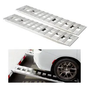 Aluminum Trailer Ramps 72" X 14.87" X 2.5" 6000 LBS Universal Loading Ramp for Motorcycle Tractor ATV/UTV Trucks Lawn Mower Truck Car Auto Hook Attaching End Knife Foot Silver 2Pcs Aluminum Trailer Ramps 72" X 14.87" X 2.5" 6000 LBS Universal Loading Ramp for Motorcycle Tractor ATV/UTV Trucks Lawn Mower Truck Car Auto Hook Attaching End Knife Foot Silver 2Pcs