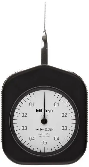 546-115 Standard Dial Tension Gauge, 0.02N Graduation, 0.06-0.5N Range 546-115 Standard Dial Tension Gauge, 0.02N Graduation, 0.06-0.5N Range
