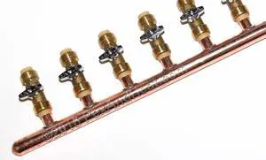 8 branched Push Fit PEX Manifold 3/4 Male 1/2 Ball Valve with PUSH FIT end with closed end 8 branched Push Fit PEX Manifold 3/4 Male 1/2 Ball Valve with PUSH FIT end with closed end
