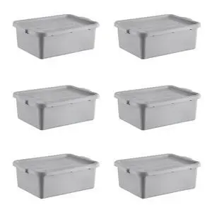 6-Pack Polypropylene Bus Tub with Cover, Durable Bus Box for Professional Food Service Use, Plastic Restaurant Tub, Commercial Tote Box for Food Service or Transporting, (20" x 15" x 7"), Gray 6-Pack Polypropylene Bus Tub with Cover, Durable Bus Box for Professional Food Service Use, Plastic Restaurant Tub, Commercial Tote Box for Food Service or Transporting, (20" x 15" x 7"), Gray