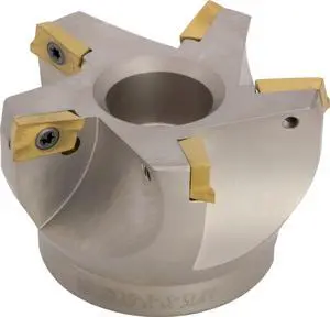 3" 75° Indexable Face (Shell) Mill, 1" Arbor Hole Diameter, 5 Flute, with 5 pcs APKT1604 Carbide Inserts 3" 75° Indexable Face (Shell) Mill, 1" Arbor Hole Diameter, 5 Flute, with 5 pcs APKT1604 Carbide Inserts
