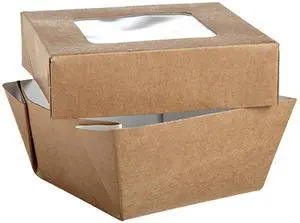 210KRAYB85 Kraft Kray Boxes with PET Window Lid - 7oz 2.8 x 2.8 x 1.6in - 250 pcs 210KRAYB85 Kraft Kray Boxes with PET Window Lid - 7oz 2.8 x 2.8 x 1.6in - 250 pcs