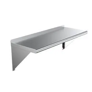 Stainless Steel Wall Shelf 14" x 48" Heavy Duty, NSF Certified Commercial Wall Mount Storage Rack Stainless Steel Wall Shelf 14" x 48" Heavy Duty, NSF Certified Commercial Wall Mount Storage Rack