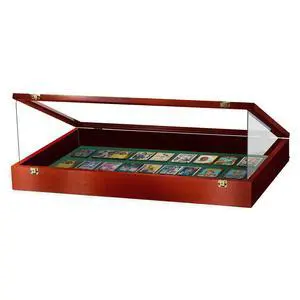 Trade Show Display Portable Case, Clear Acrylic Box for Pastry Display, Display Case for Exhibits w/Acrylic Side Guards | Cherry with Green Felt Trade Show Display Portable Case, Clear Acrylic Box for Pastry Display, Display Case for Exhibits w/Acrylic Side Guards | Cherry with Green Felt