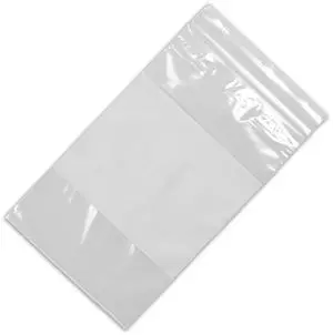 8" x 10" 4 mil Single Track Zipper Bag w/Write-On Block, 1000/CS 8" x 10" 4 mil Single Track Zipper Bag w/Write-On Block, 1000/CS