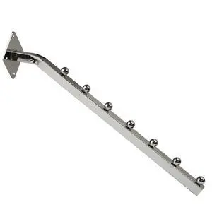 18" L Chrome 7 Ball Wall Mount Waterfall Square Tube Faceout Hook - 10 Pack 18" L Chrome 7 Ball Wall Mount Waterfall Square Tube Faceout Hook - 10 Pack