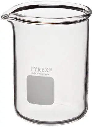 Pyrex 1003-250 Glass 250mL Graduated Low Form Heavy Duty Griffin Beaker, 25mL Graduation Interval, with Double Scale (Pack of 12) Pyrex 1003-250 Glass 250mL Graduated Low Form Heavy Duty Griffin Beaker, 25mL Graduation Interval, with Double Scale (Pack of 12)